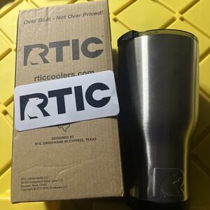 RTIC 30 oz Tumbler Stainless Steel Double Wall Insulated Cup Black Bottom New
